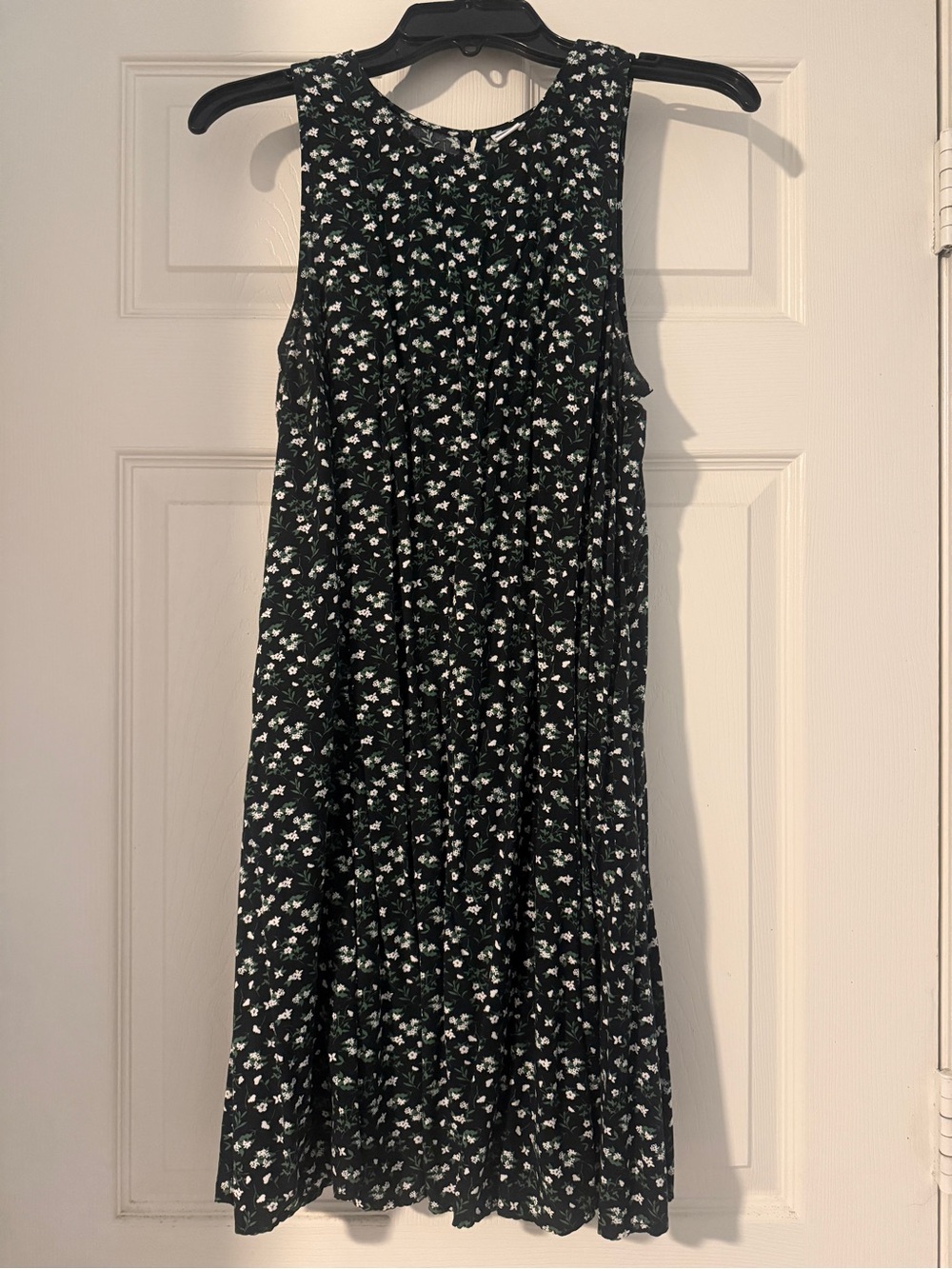 Old Navy Black Sleeveless Mini Dress with White Floral Print